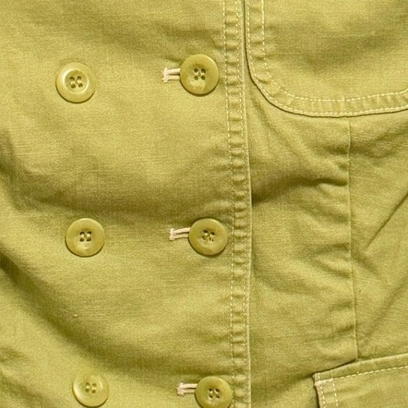 Sigrid Olsen Jacket Size 6 Green Utility Button Front Cotton Blend - Picture 4 of 10
